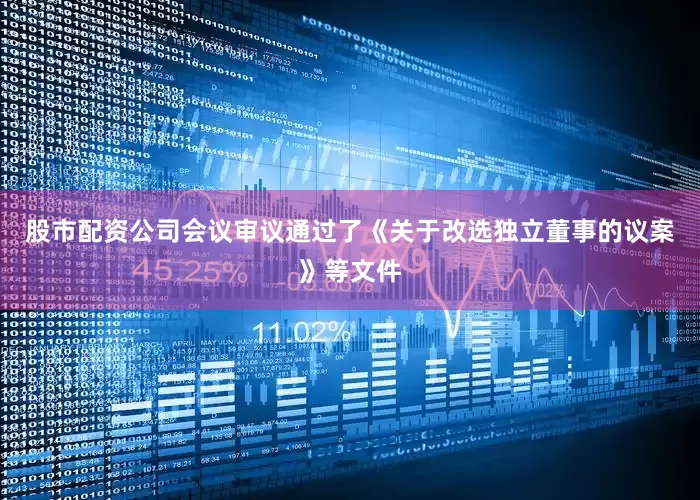 股市配资公司会议审议通过了《关于改选独立董事的议案》等文件